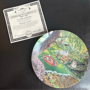 Bradex Fine China Display Plate Carol Decker Hanging Around Garden & Bird Images